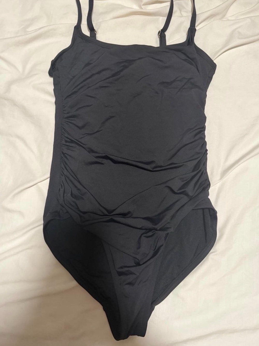 Shade & Shore Black One-Piece Swimsuit with Adjustable Straps